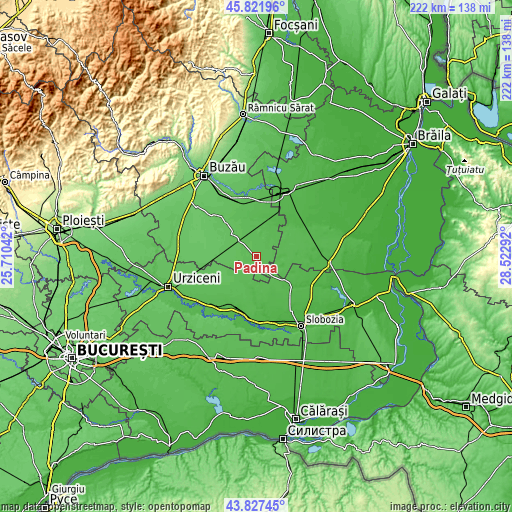 Topographic map of Padina