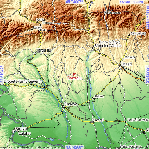 Topographic map of Oveselu