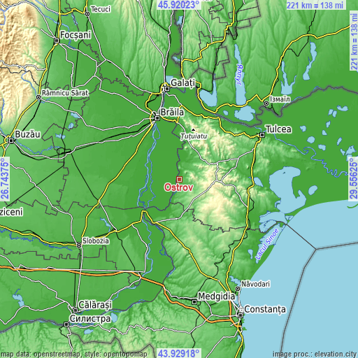 Topographic map of Ostrov