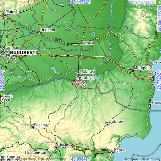 Topographic map of Ostrov