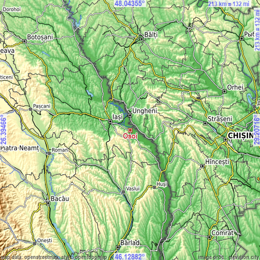 Topographic map of Osoi