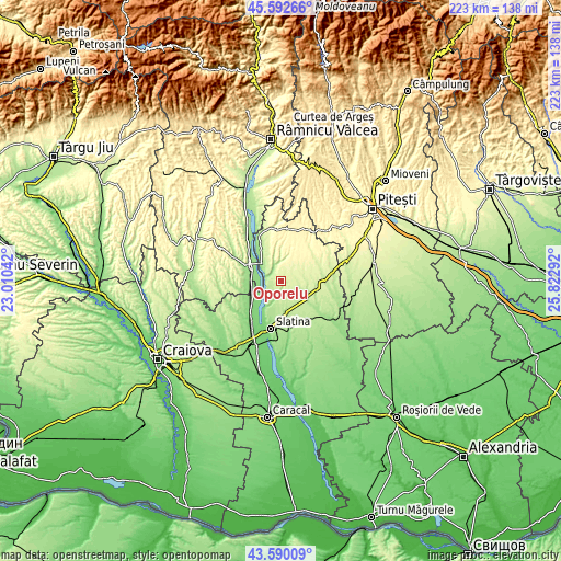 Topographic map of Oporelu