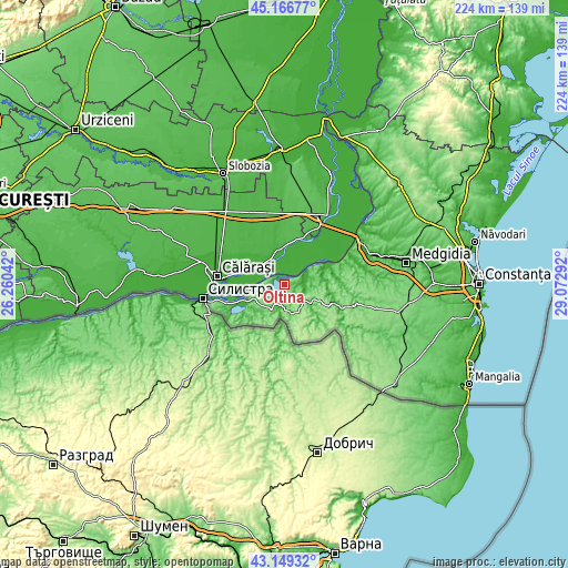 Topographic map of Oltina