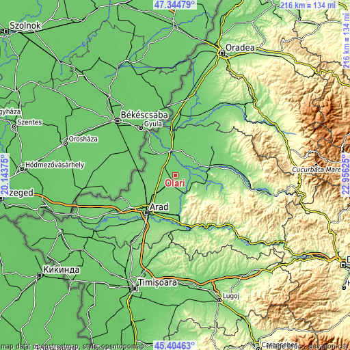 Topographic map of Olari