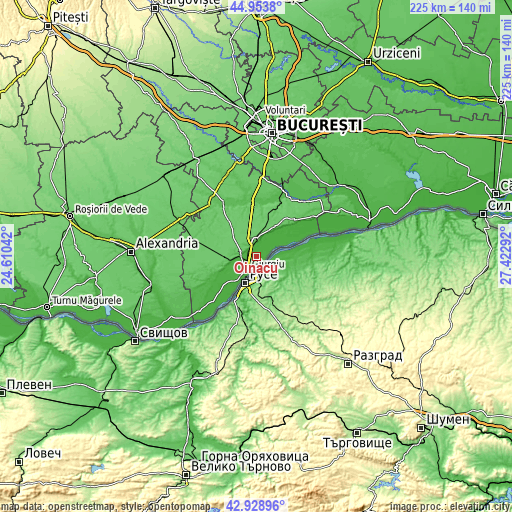 Topographic map of Oinacu