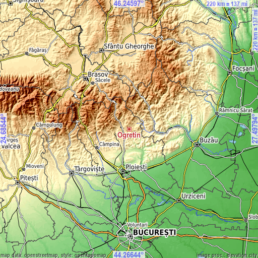 Topographic map of Ogretin