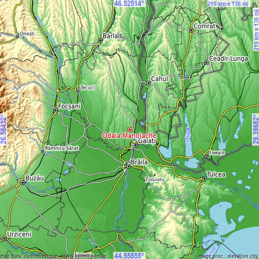 Topographic map of Odaia Manolache