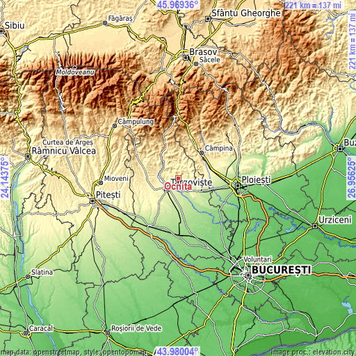 Topographic map of Ocniţa