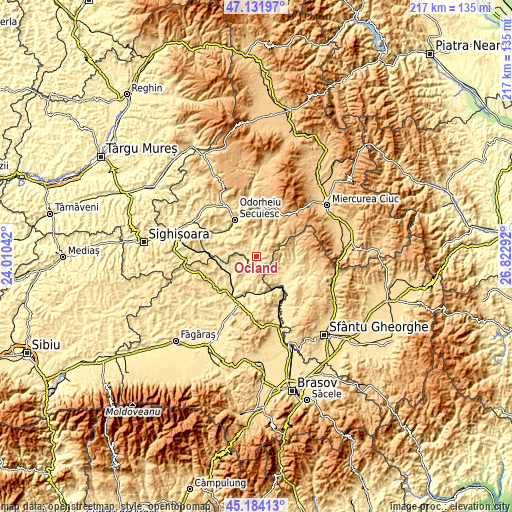 Topographic map of Ocland