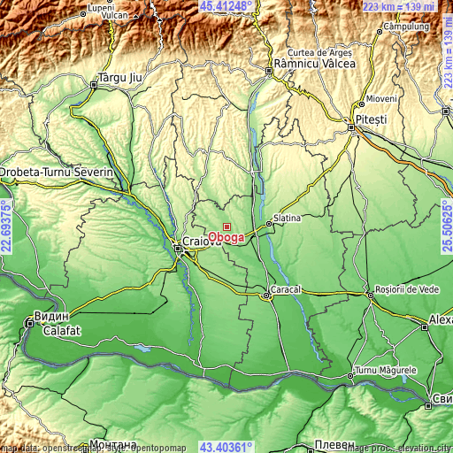 Topographic map of Oboga
