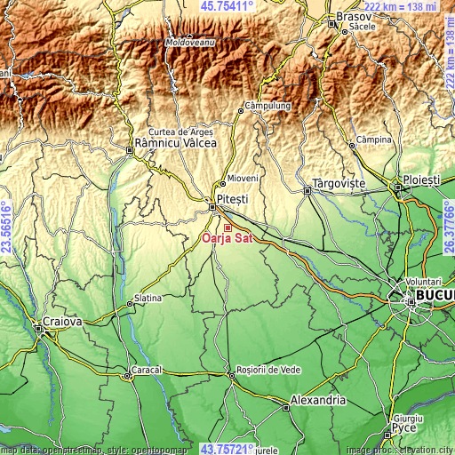 Topographic map of Oarja Sat