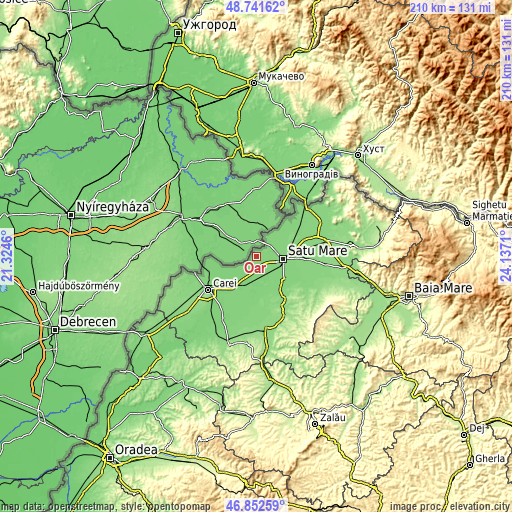 Topographic map of Oar