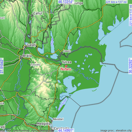 Topographic map of Nufăru