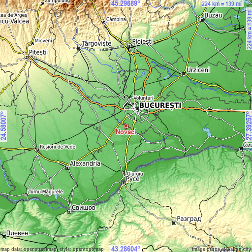 Topographic map of Novaci