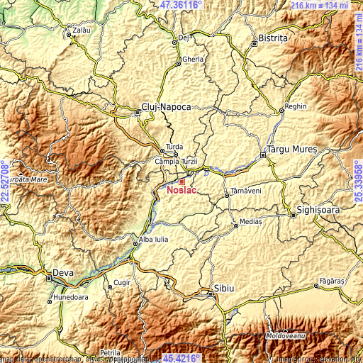 Topographic map of Noşlac