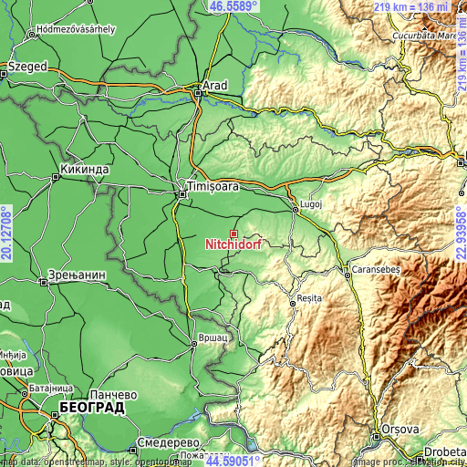 Topographic map of Niţchidorf