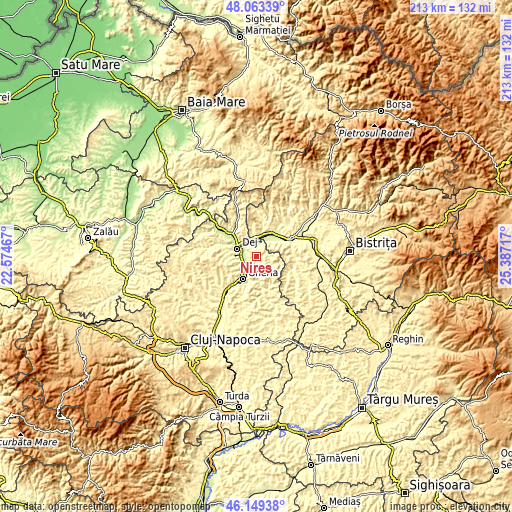 Topographic map of Nireș