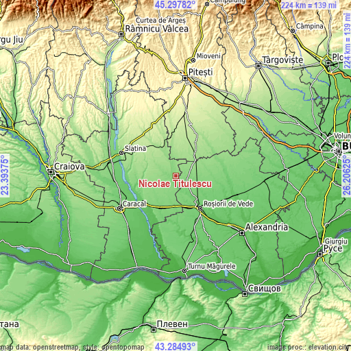 Topographic map of Nicolae Titulescu