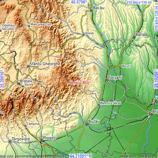 Topographic map of Nereju Mic