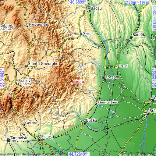 Topographic map of Nereju