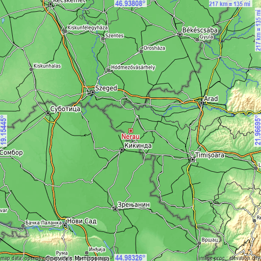 Topographic map of Nerău