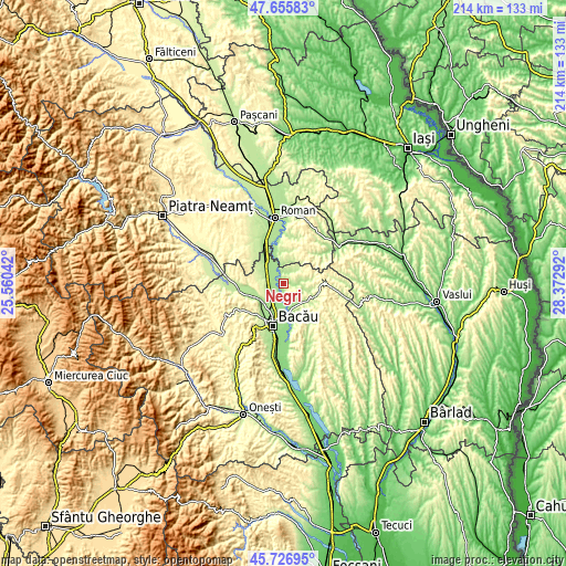 Topographic map of Negri