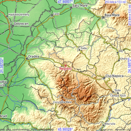 Topographic map of Negreni