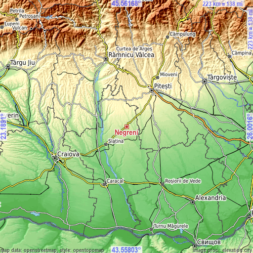 Topographic map of Negreni