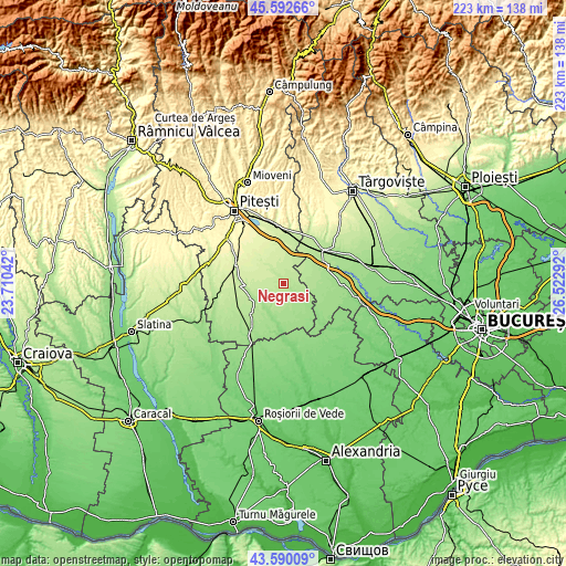 Topographic map of Negraşi