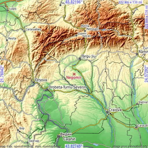 Topographic map of Negomir