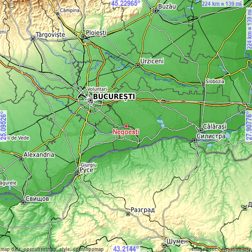 Topographic map of Negoești