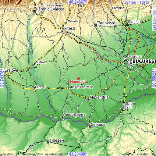 Topographic map of Necşeşti