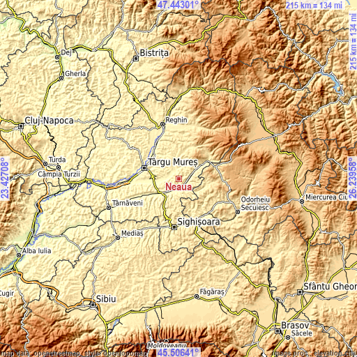 Topographic map of Neaua