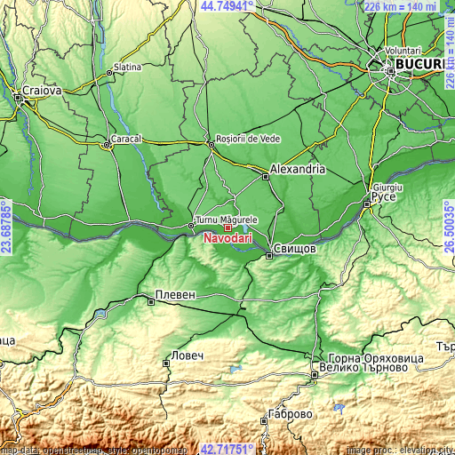 Topographic map of Năvodari