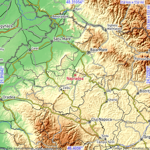 Topographic map of Năpradea