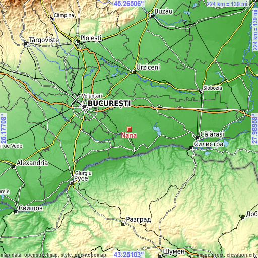 Topographic map of Nana