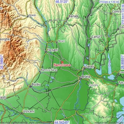 Topographic map of Nămoloasa