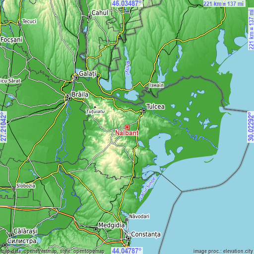 Topographic map of Nalbant