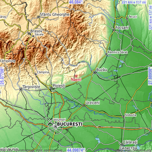 Topographic map of Năeni