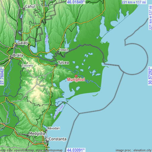 Topographic map of Murighiol