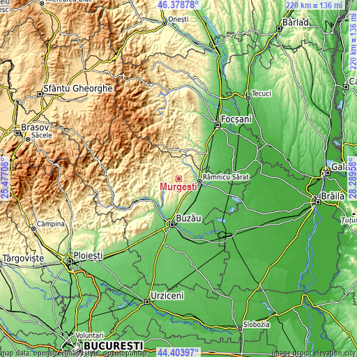 Topographic map of Murgeşti