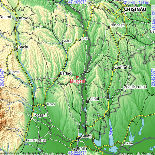 Topographic map of Murgeni