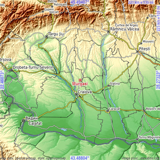 Topographic map of Murgași