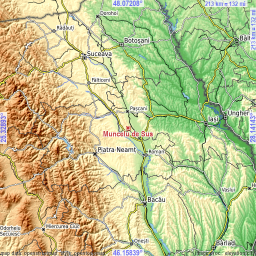 Topographic map of Muncelu de Sus