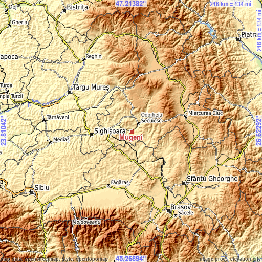 Topographic map of Mugeni