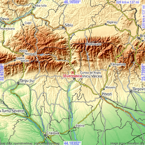 Topographic map of Muereasca