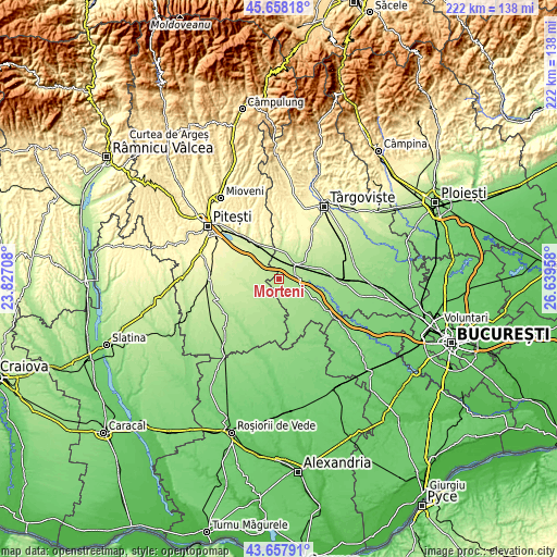 Topographic map of Morteni