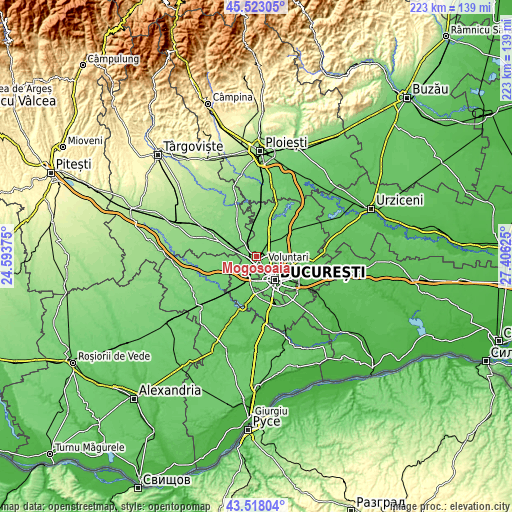 Topographic map of Mogoşoaia