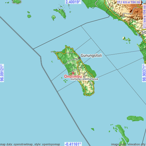 Topographic map of Onolimbu