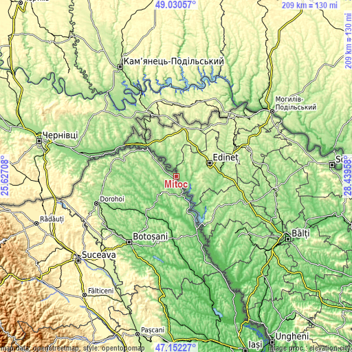 Topographic map of Mitoc